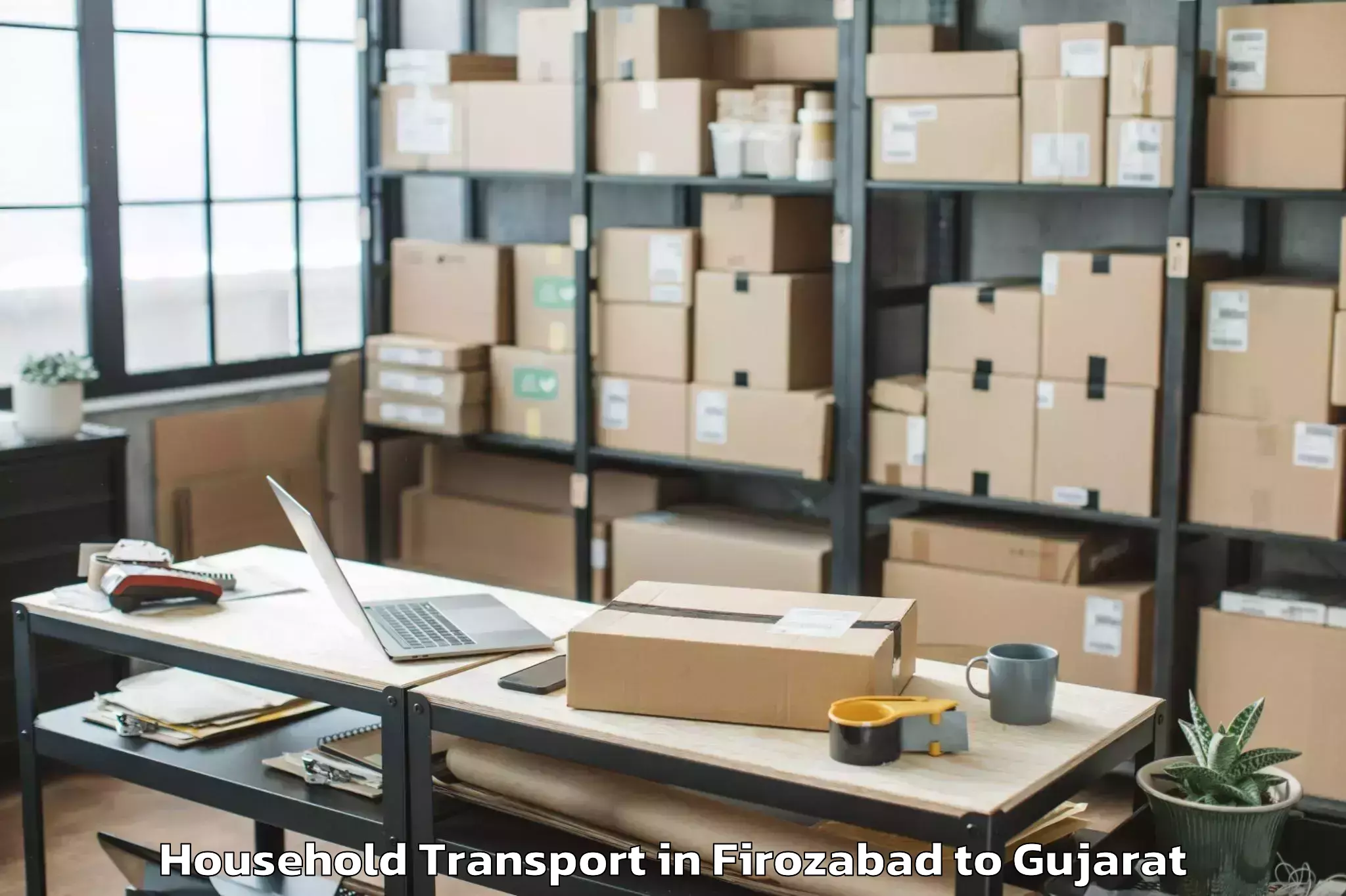 Professional Firozabad to Manavadar Household Transport